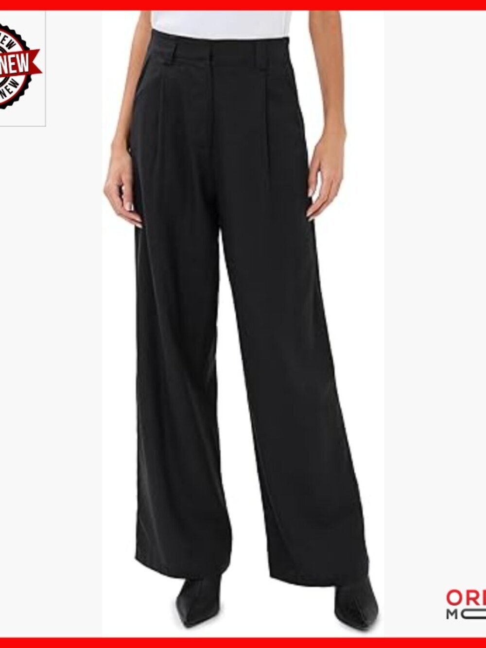 Wide Leg Linen Blend Casual Pants with Pleated Waist